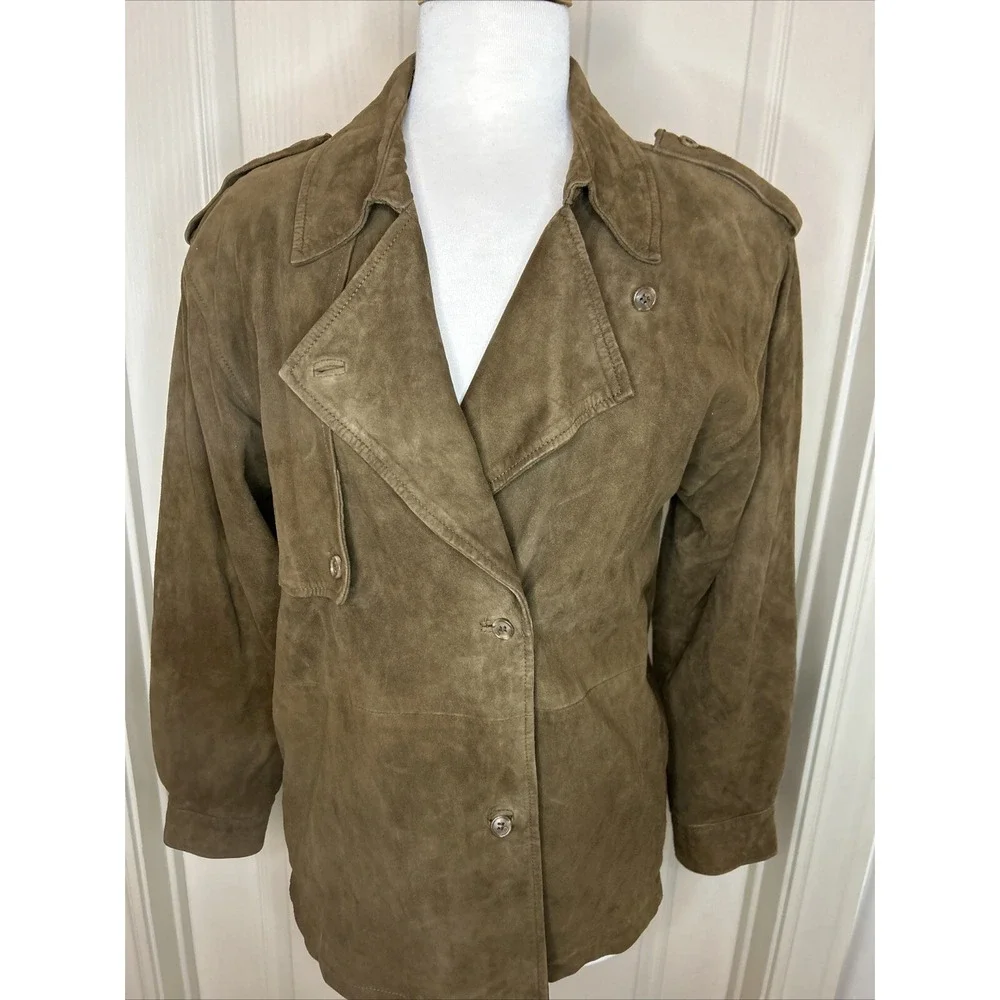 Vintage Ellen Tracey Neiman Marcus, Women's Jacket/Shirt, Size 8  Brown Suede - Picture 8 of 16